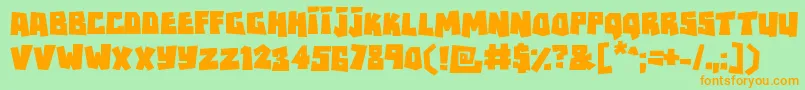 Rockbiter Font – Orange Fonts on Green Background