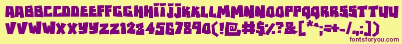 Rockbiter Font – Purple Fonts on Yellow Background