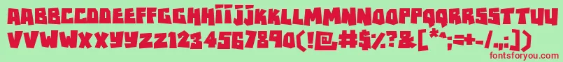 Rockbiter Font – Red Fonts on Green Background