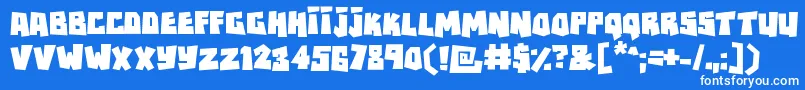 Rockbiter Font – White Fonts on Blue Background