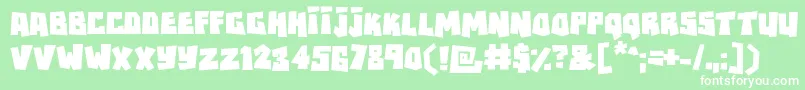 Rockbiter Font – White Fonts on Green Background