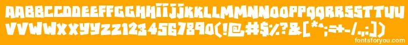 Rockbiter Font – White Fonts on Orange Background