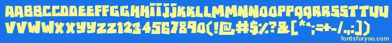 Rockbiter Font – Yellow Fonts on Blue Background