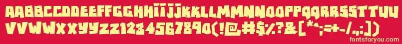 Rockbiter Font – Yellow Fonts on Red Background