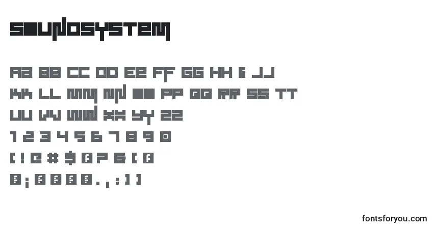 Fuente SoundSystem - alfabeto, números, caracteres especiales