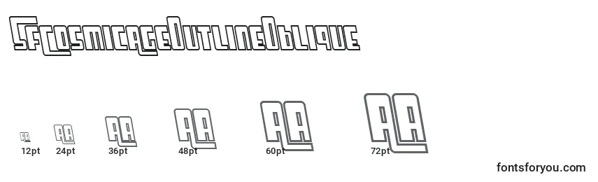 SfCosmicAgeOutlineOblique Font Sizes