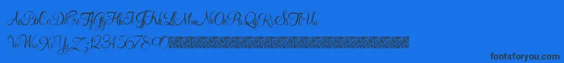 Youngranger-Schriftart – Schwarze Schriften auf blauem Hintergrund