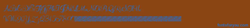 Youngranger Font – Blue Fonts on Brown Background