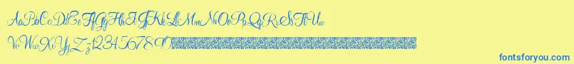 Youngranger Font – Blue Fonts on Yellow Background