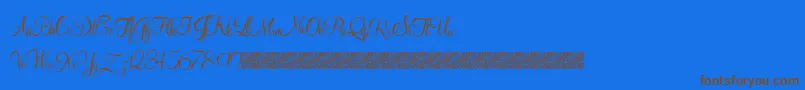 Youngranger Font – Brown Fonts on Blue Background