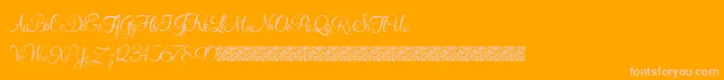 Fonte Youngranger – fontes rosa em um fundo laranja