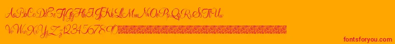Youngranger Font – Red Fonts on Orange Background