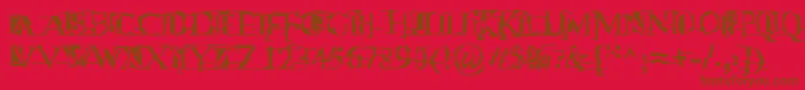 フォントMiltownIi – 赤い背景に茶色の文字