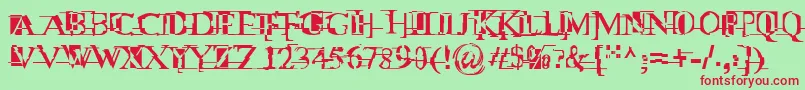 MiltownIi Font – Red Fonts on Green Background