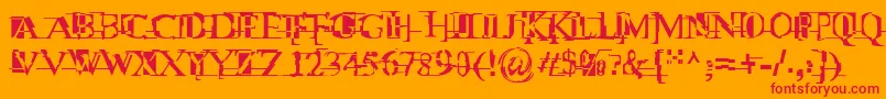 MiltownIi Font – Red Fonts on Orange Background