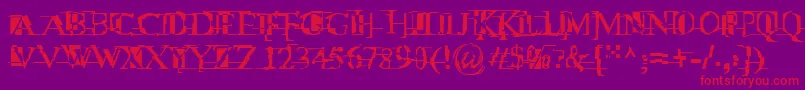 MiltownIi-Schriftart – Rote Schriften auf violettem Hintergrund