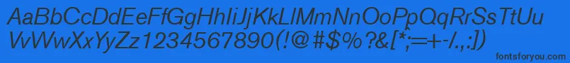 A750SansItalic Font – Black Fonts on Blue Background