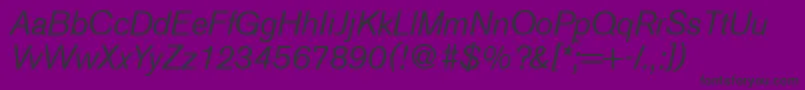 A750SansItalic Font – Black Fonts on Purple Background