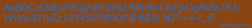 A750SansItalic Font – Blue Fonts on Brown Background