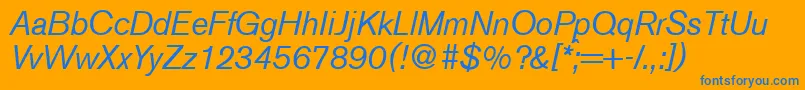 A750SansItalic Font – Blue Fonts on Orange Background