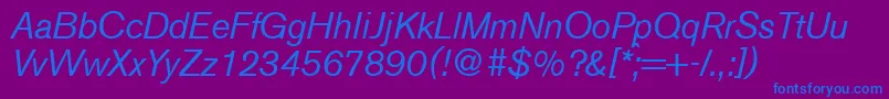 Шрифт A750SansItalic – синие шрифты на фиолетовом фоне
