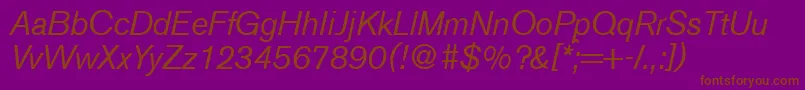 Шрифт A750SansItalic – коричневые шрифты на фиолетовом фоне
