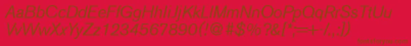 A750SansItalic-fontti – ruskeat fontit punaisella taustalla