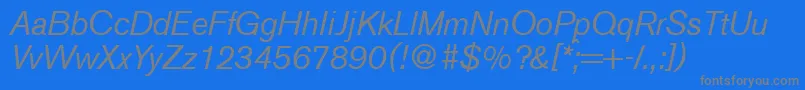A750SansItalic-fontti – harmaat kirjasimet sinisellä taustalla
