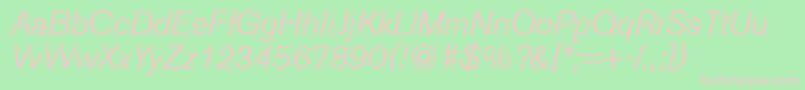 A750SansItalic-fontti – vaaleanpunaiset fontit vihreällä taustalla