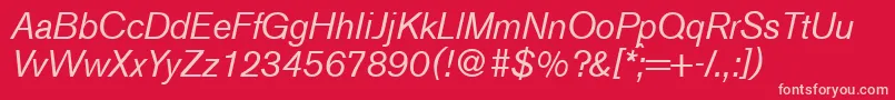 A750SansItalic Font – Pink Fonts on Red Background