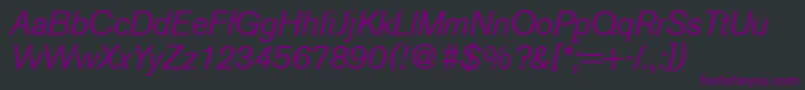 Шрифт A750SansItalic – фиолетовые шрифты на чёрном фоне