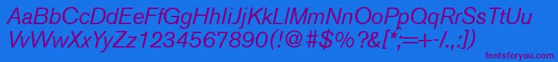 A750SansItalic Font – Purple Fonts on Blue Background