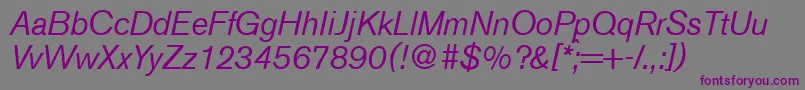 フォントA750SansItalic – 紫色のフォント、灰色の背景