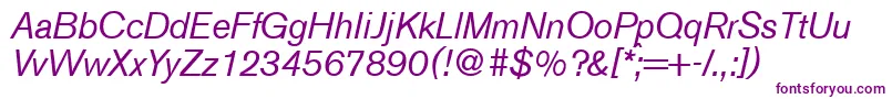 A750SansItalic Font – Purple Fonts on White Background