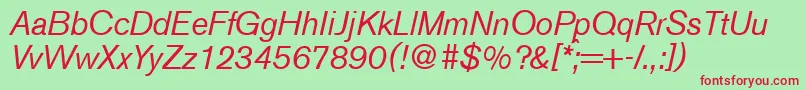 A750SansItalic Font – Red Fonts on Green Background