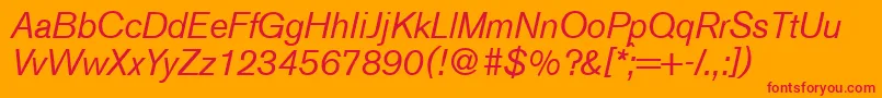 A750SansItalic Font – Red Fonts on Orange Background