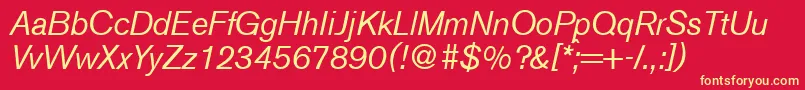 A750SansItalic Font – Yellow Fonts on Red Background