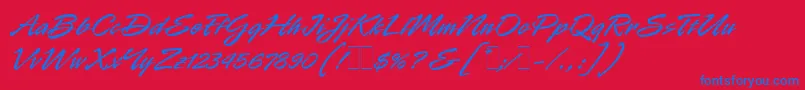 RapierLetLetPlain.1.0 Font – Blue Fonts on Red Background