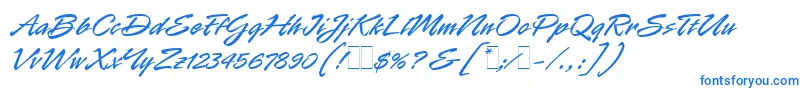 フォントRapierLetLetPlain.1.0 – 白い背景に青い文字