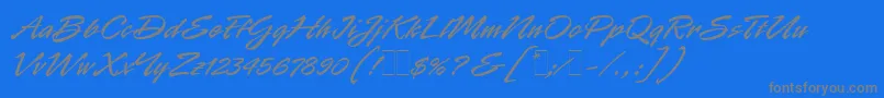 RapierLetLetPlain.1.0-Schriftart – Graue Schriften auf blauem Hintergrund