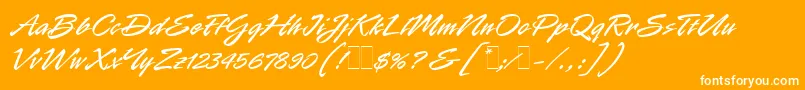 RapierLetLetPlain.1.0-Schriftart – Weiße Schriften auf orangefarbenem Hintergrund