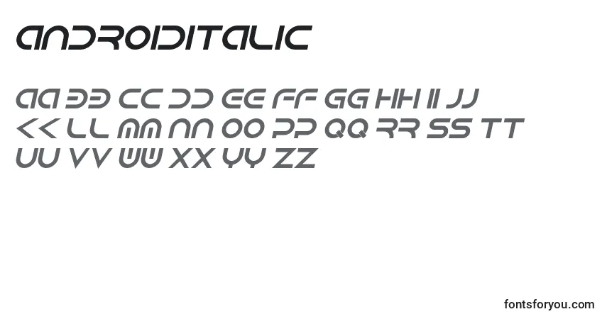 AndroidItalic Font – alphabet, numbers, special characters