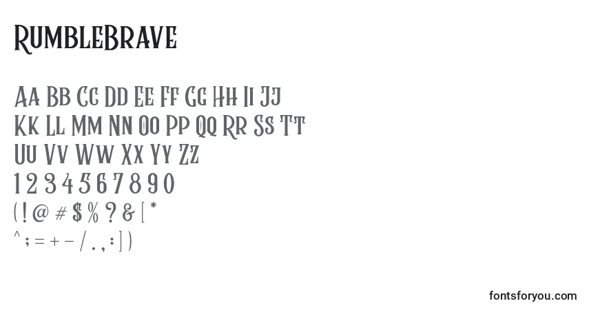 Шрифт RumbleBrave – алфавит, цифры, специальные символы
