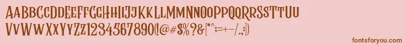 RumbleBrave Font – Brown Fonts on Pink Background