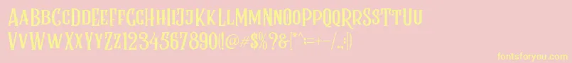 RumbleBrave Font – Yellow Fonts on Pink Background