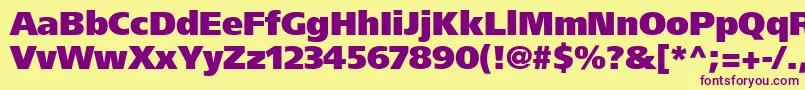 Шрифт PalmaBlackSsiExtraBlack – фиолетовые шрифты на жёлтом фоне