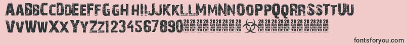 28DaysLater-Schriftart – Schwarze Schriften auf rosa Hintergrund