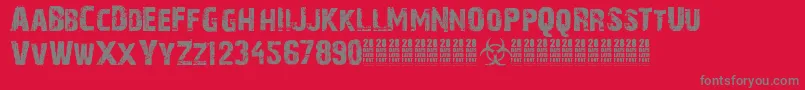 28DaysLater Font – Gray Fonts on Red Background