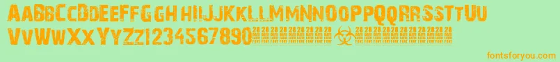 28DaysLater Font – Orange Fonts on Green Background