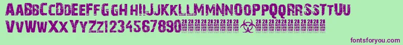 28DaysLater Font – Purple Fonts on Green Background